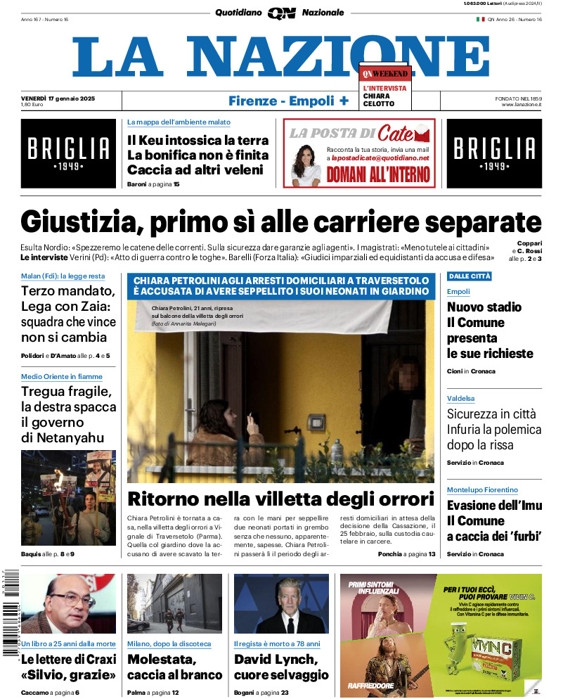 Prima-pagina-la nazione-edizione-di-oggi-20250117